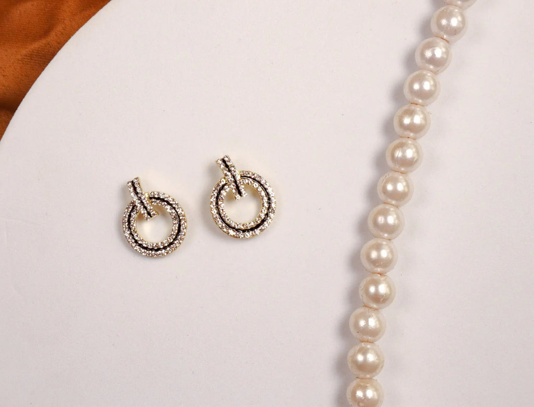 Glamorous Open Black Diamonds Earrings