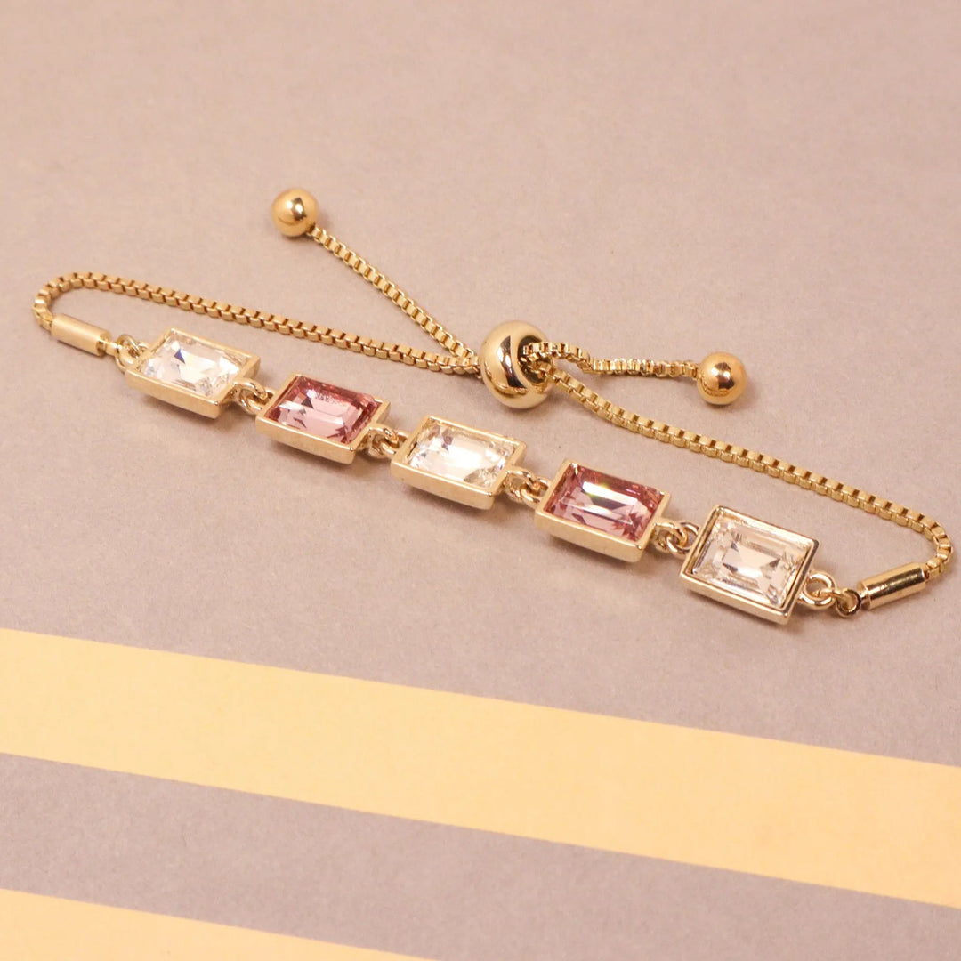 Glass Glow Crystal Bracelet - Gold - Salty Accessories
