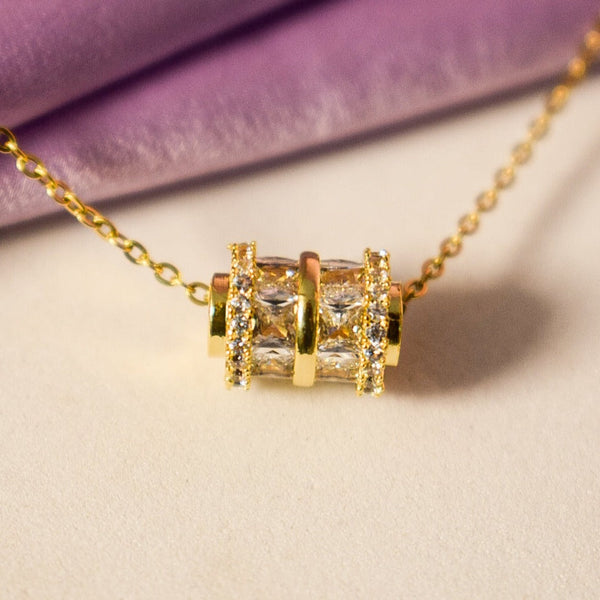 Gleaming Inlaid Zirconia Necklace