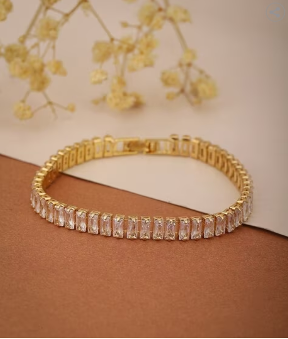 Ivory & Co. Tivoli Tennis Chain Bracelet, Gold at John Lewis & Partners