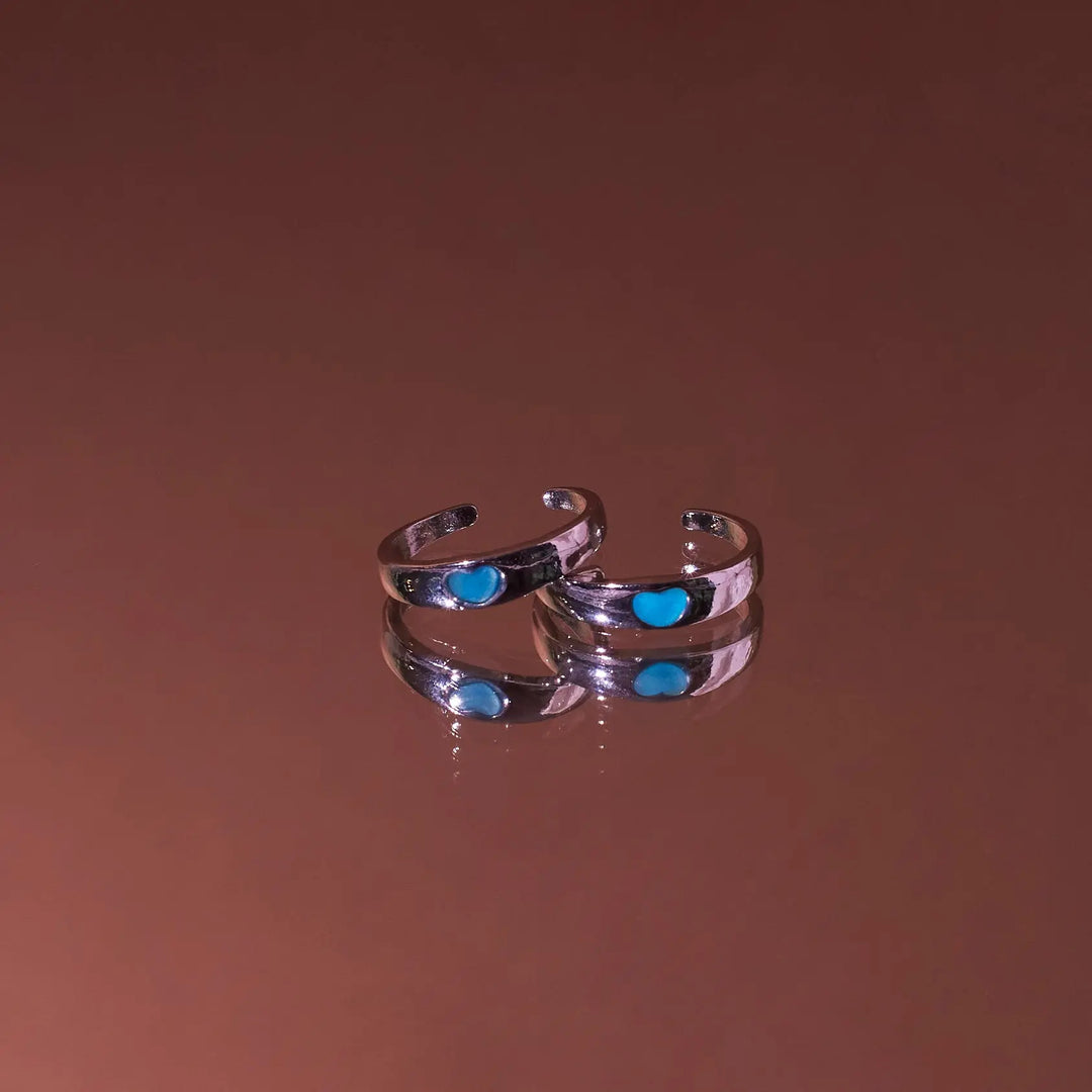 Glow in the Dark Blue Heart Ring | Salty