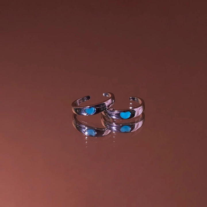 Glow in the Dark Blue Heart Ring | Salty
