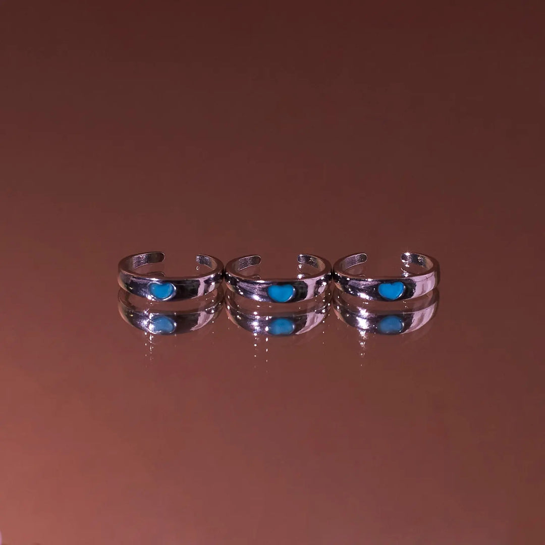 Glow in the Dark Blue Heart Ring | Salty