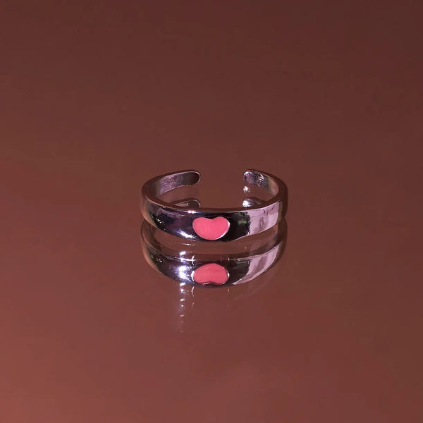 Glow in the Dark Pink Heart Ring