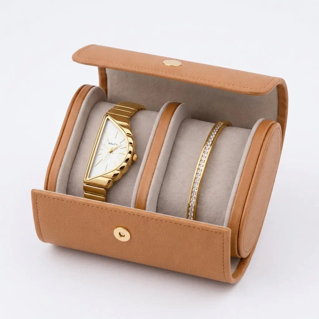 Gold Arc Watch Bracelet Stack | Salty