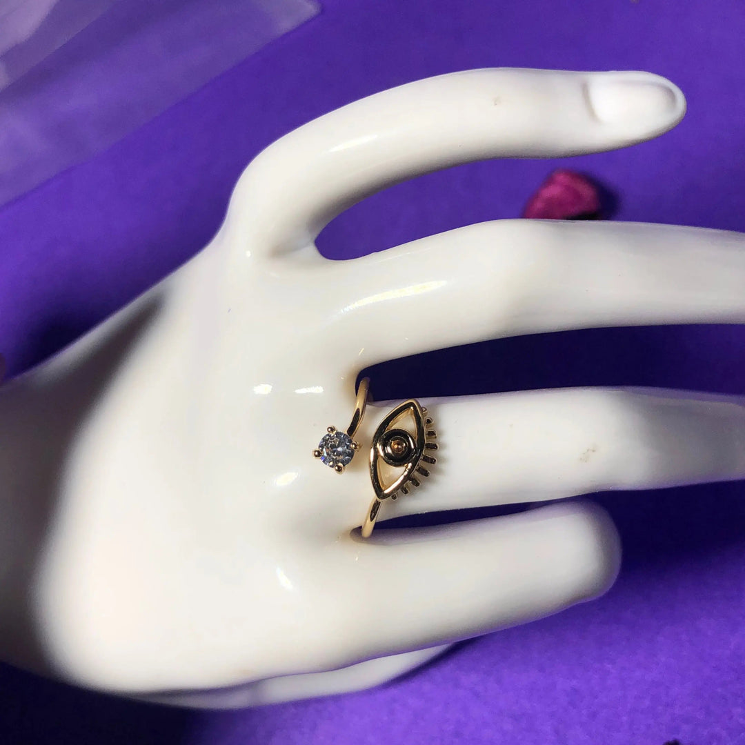 Gold Evil Eye Ring - Salty Accessories