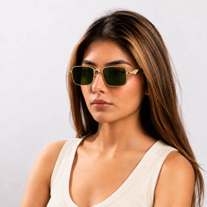 Gold Frame Square Sunglasses | Salty