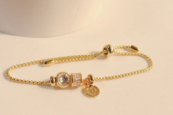 Gold Pearls love Bracelet