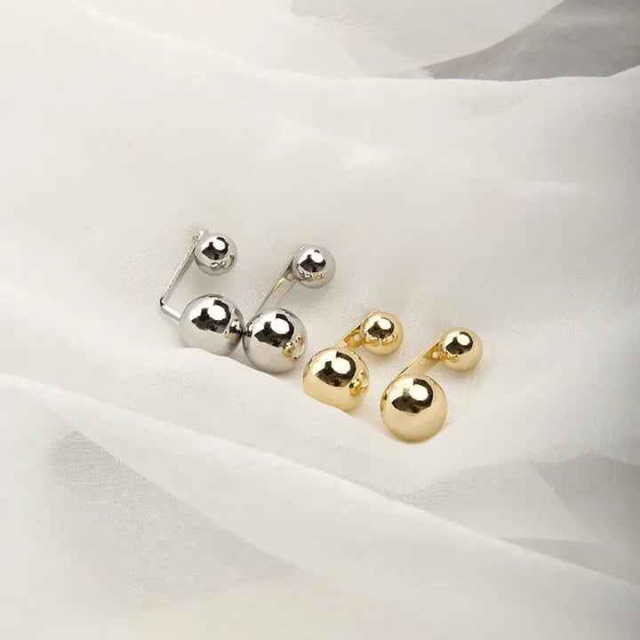 Gold Plated Double Ball Earrings - Salty Accessories