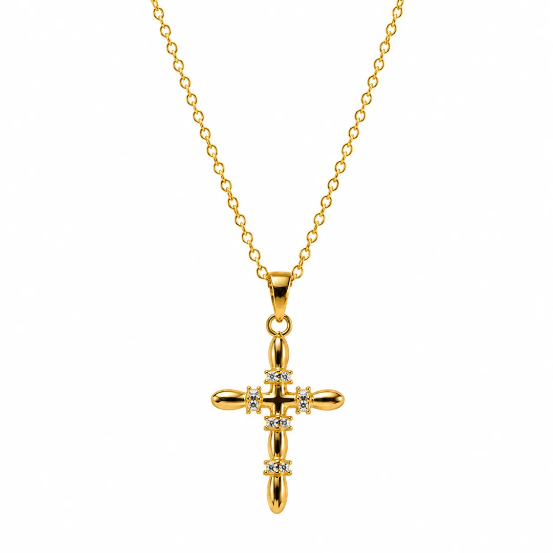 Golden Cross Pendant Necklace | Salty