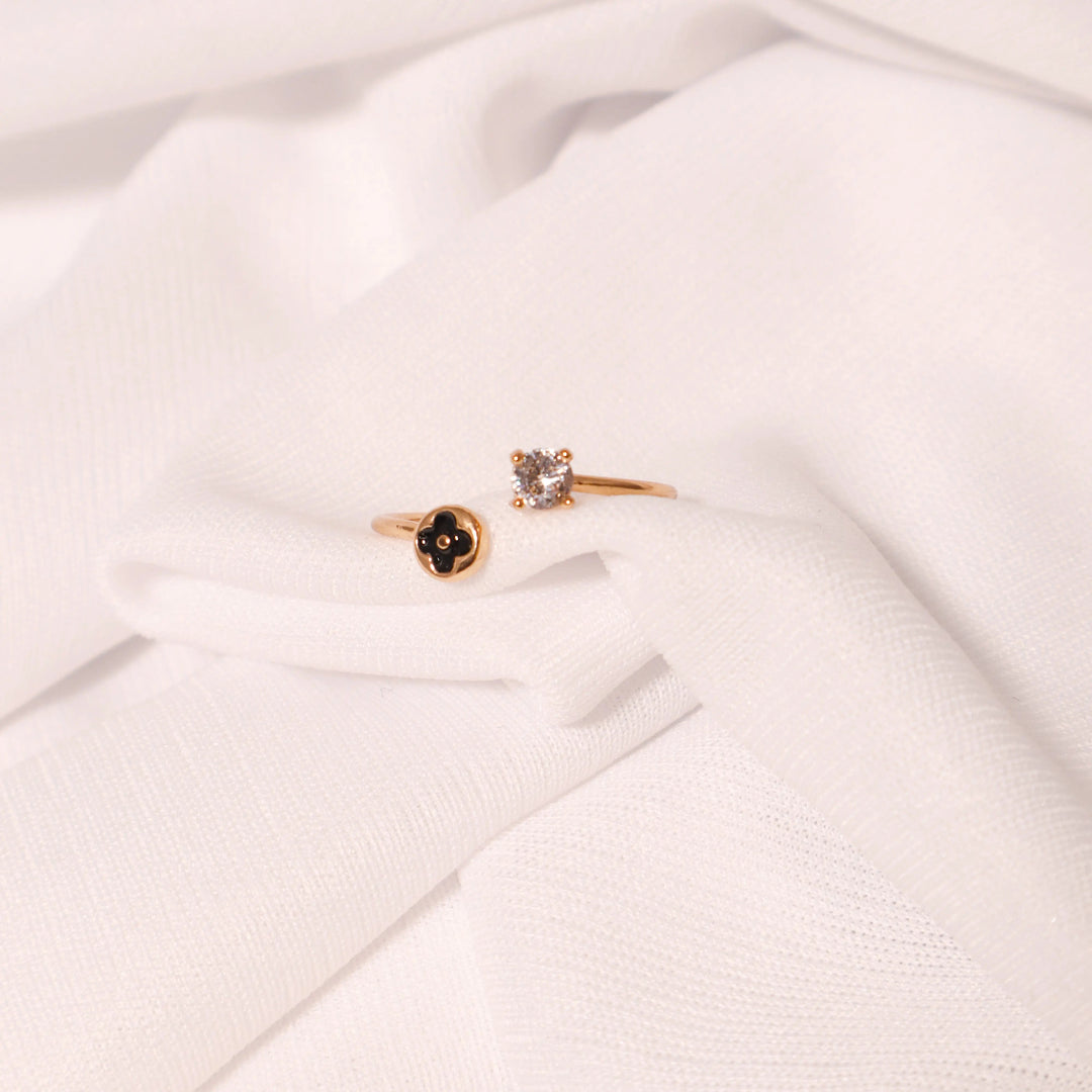 Golden Crystal Ring - Salty Accessories