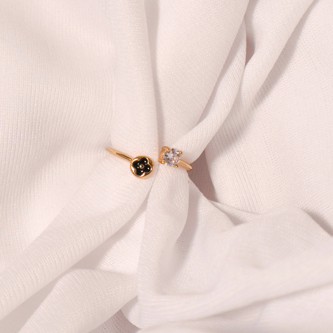 Golden Crystal Ring - Salty Accessories