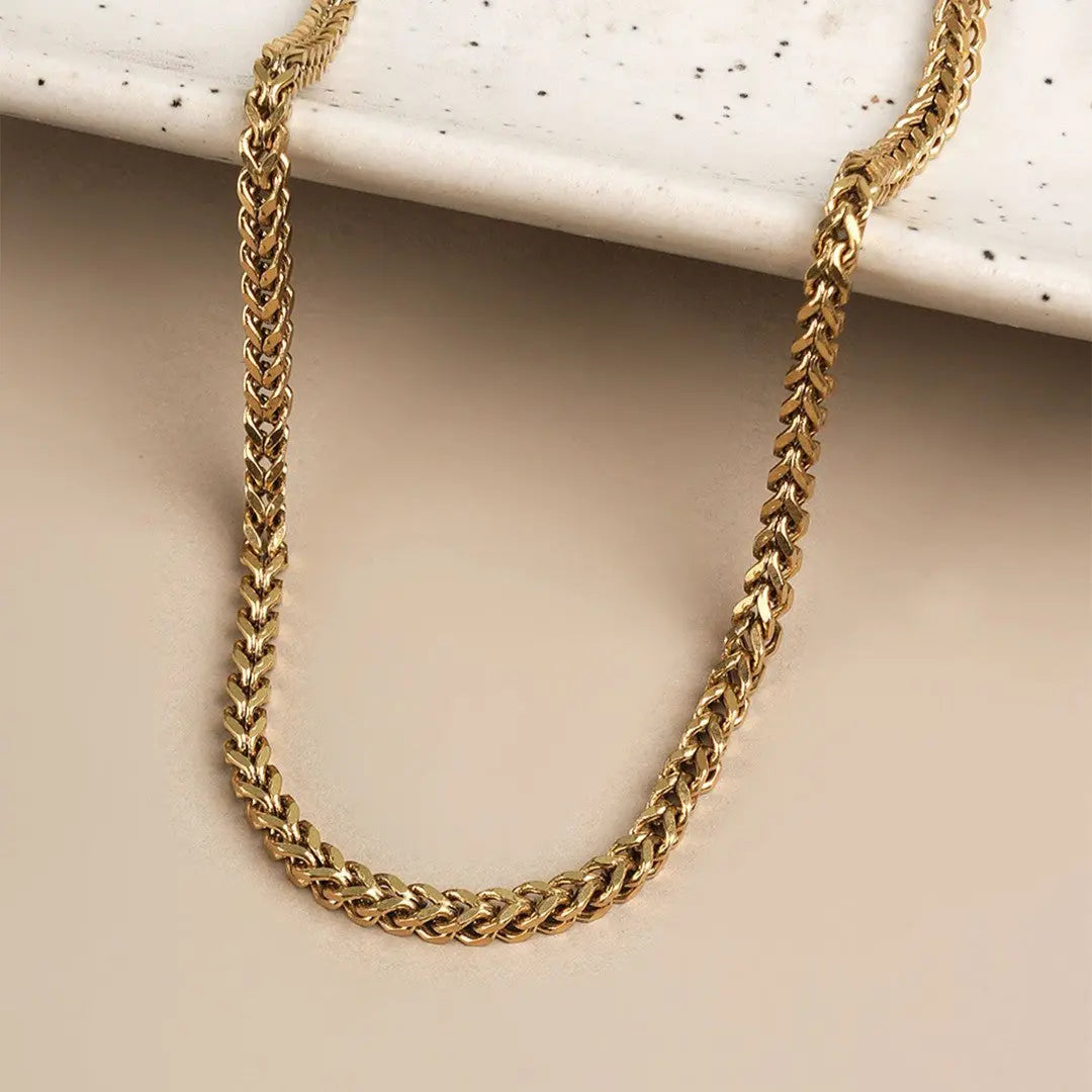 Golden Current Curb Chain Necklace | Salty