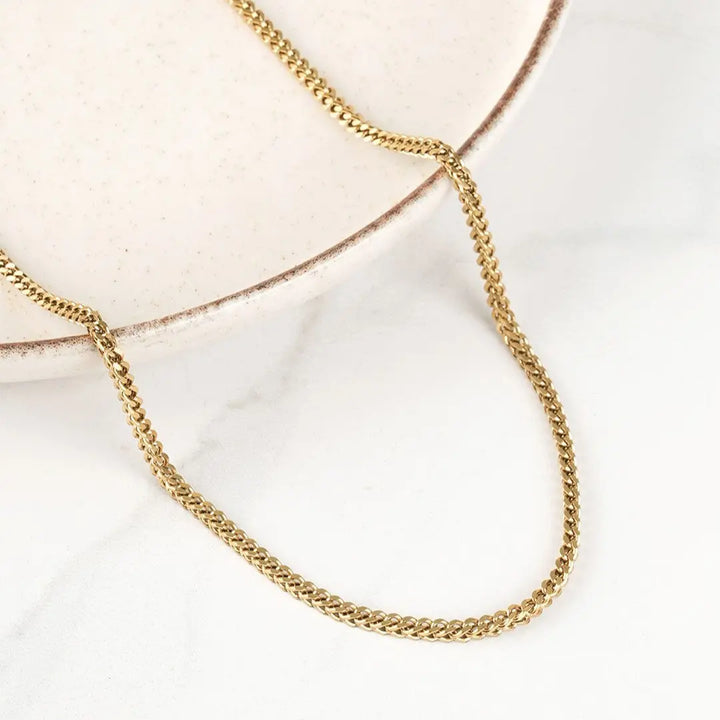 Golden Current Curb Chain Necklace | Salty