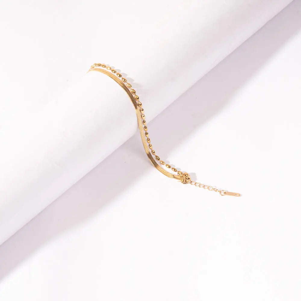 Golden Duo Layer Anklet | Salty