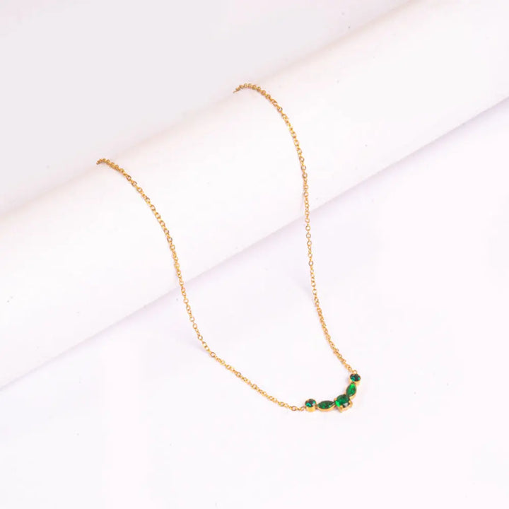 Golden Emerald Loop Necklace | Salty