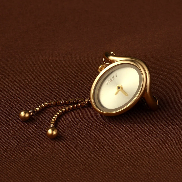 Golden Flow Watch Ring - Gold | Salty