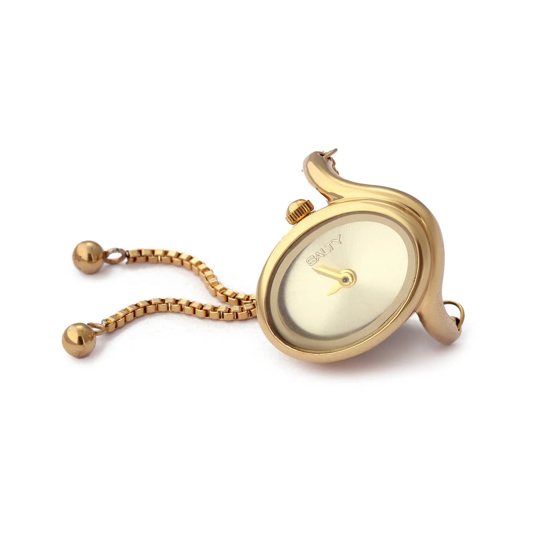 Golden Flow Watch Ring - Gold | Salty