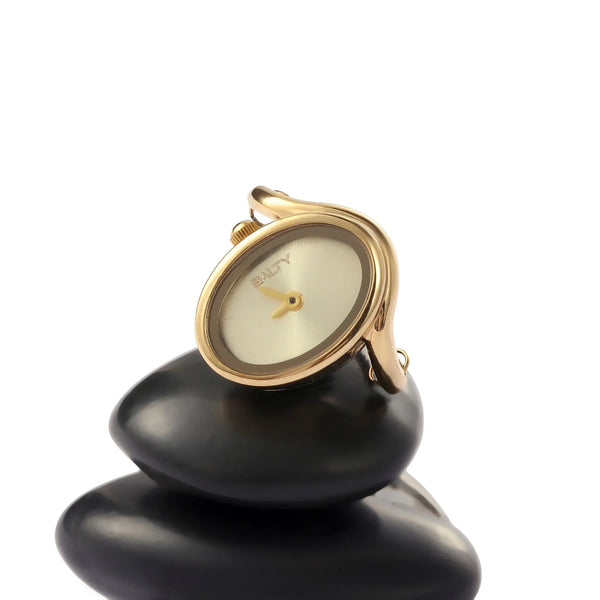 Golden Flow Watch Ring - Gold