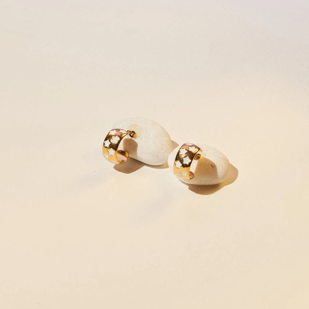 Golden Galaxy Hoops - Salty Accessories