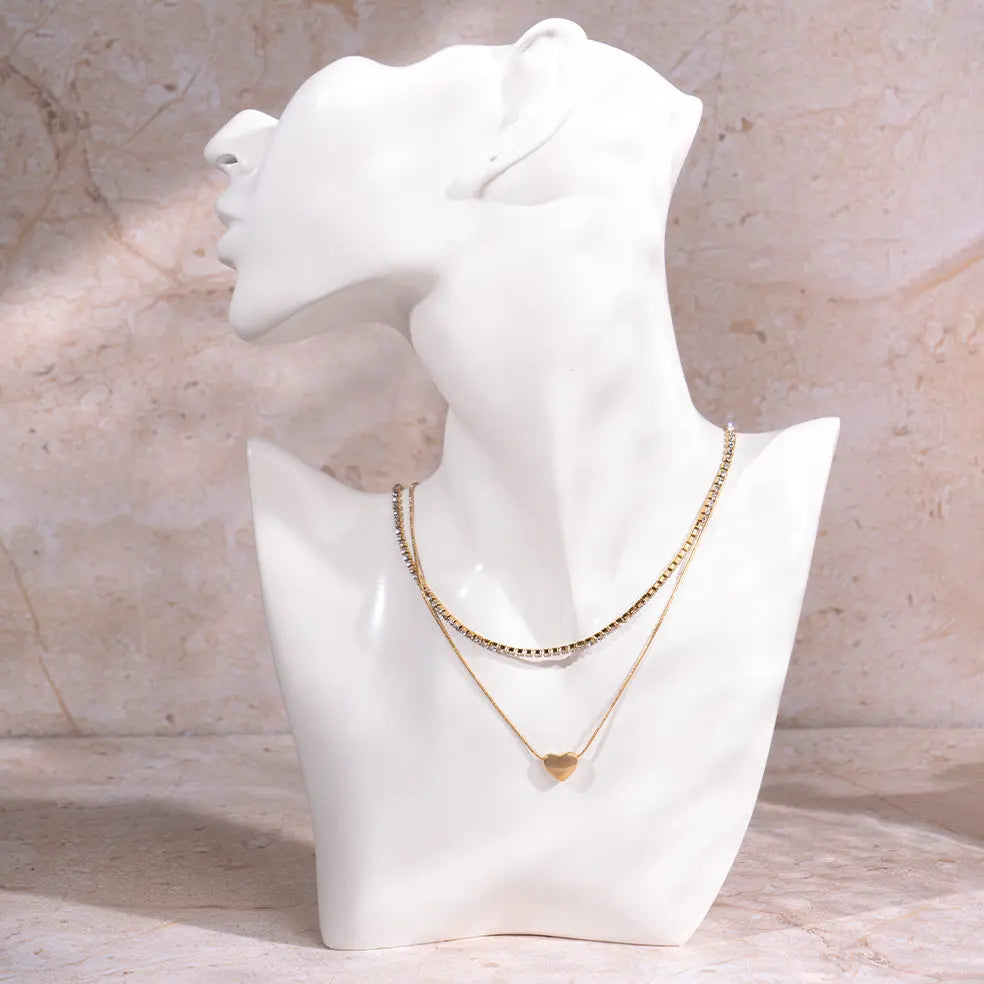 Golden Heart Layered Necklace | Salty