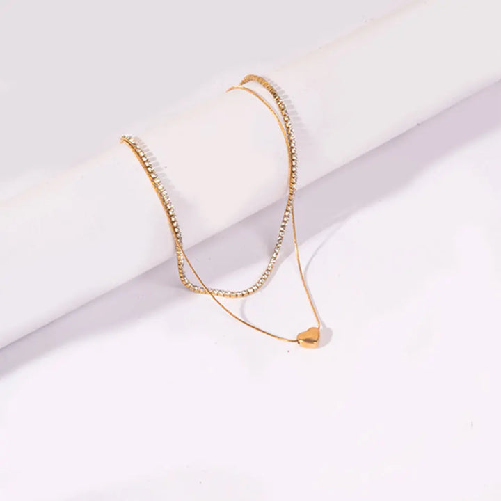 Golden Heart Layered Necklace | Salty