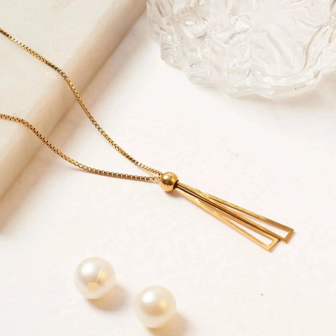 Golden Lasson Necklace - Salty Accessories