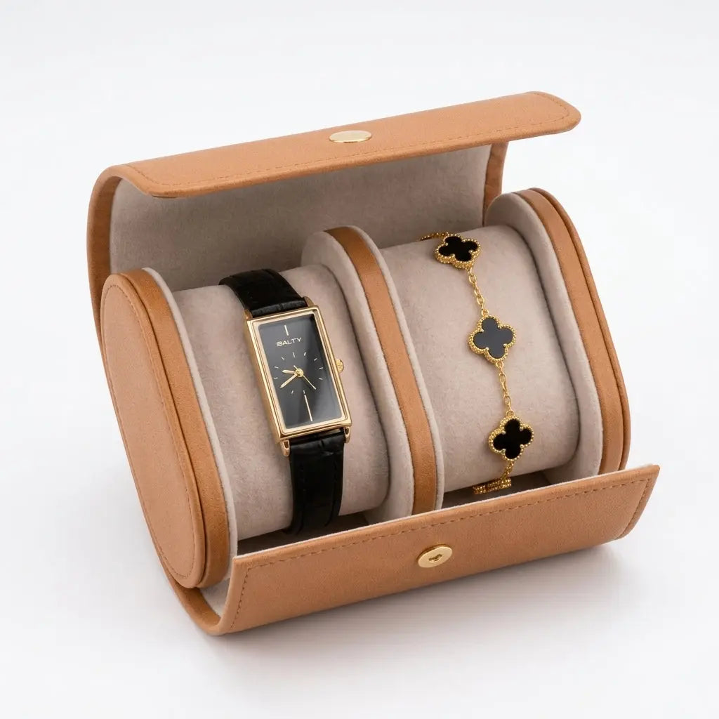 Golden Noir Watch Bracelet Stack | Salty