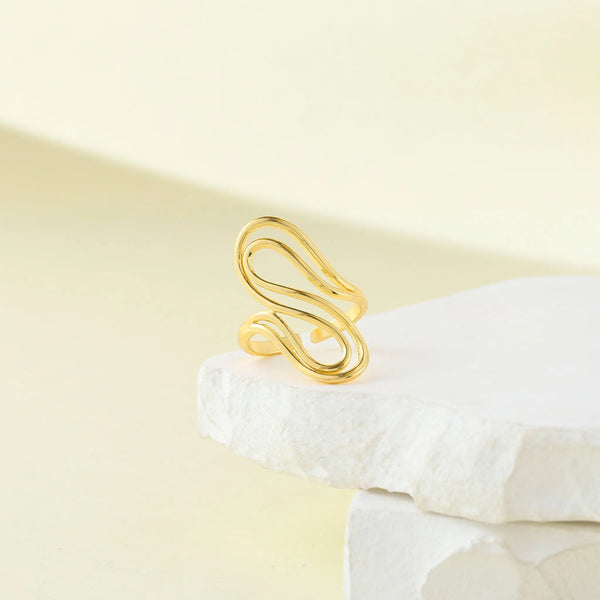 Golden Wave Wrap Ring