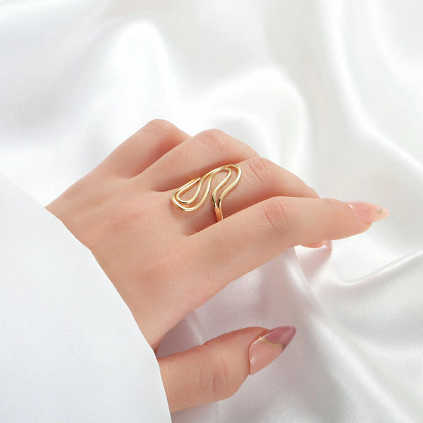 Golden Wave Wrap Ring