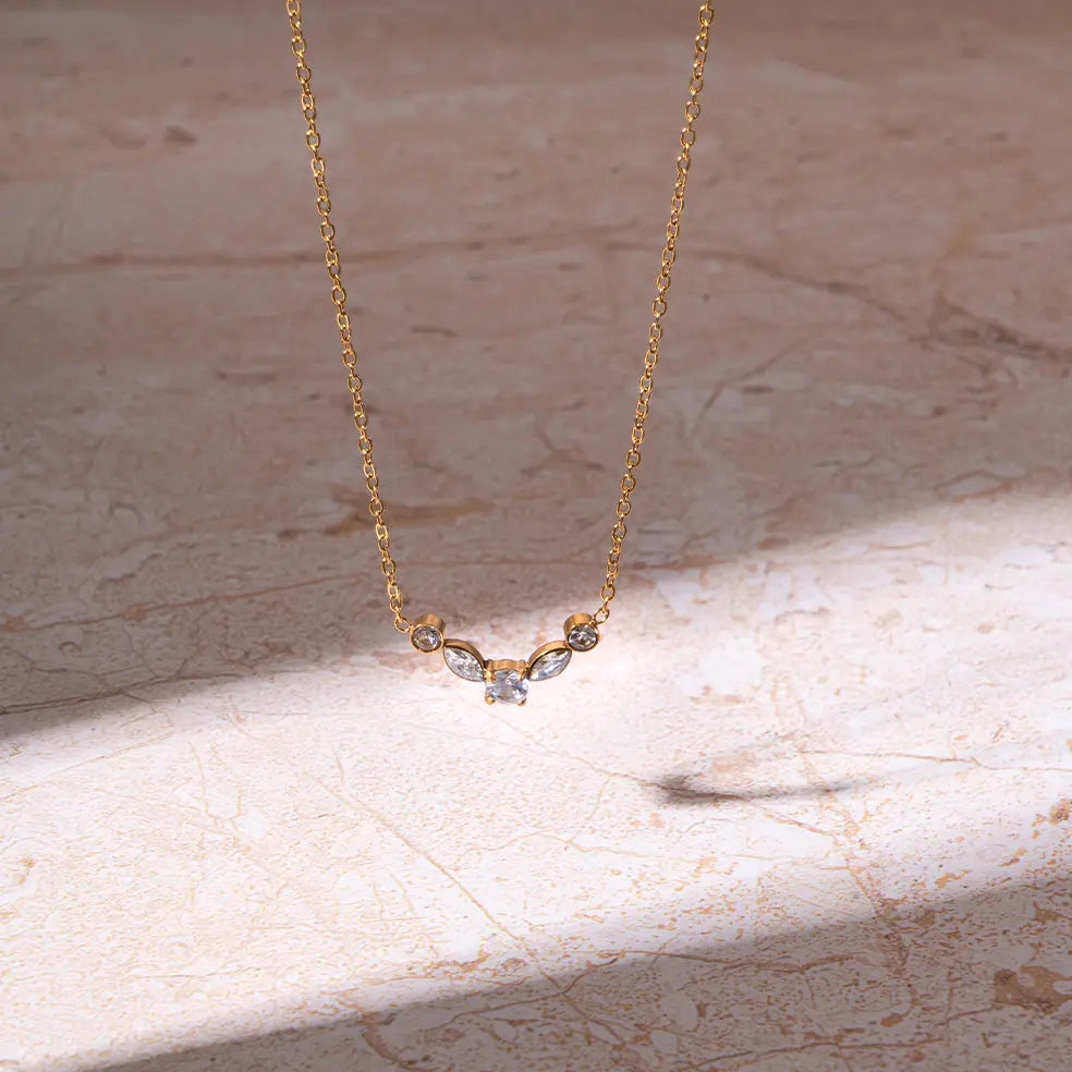 Golden White Loop Necklace | Salty