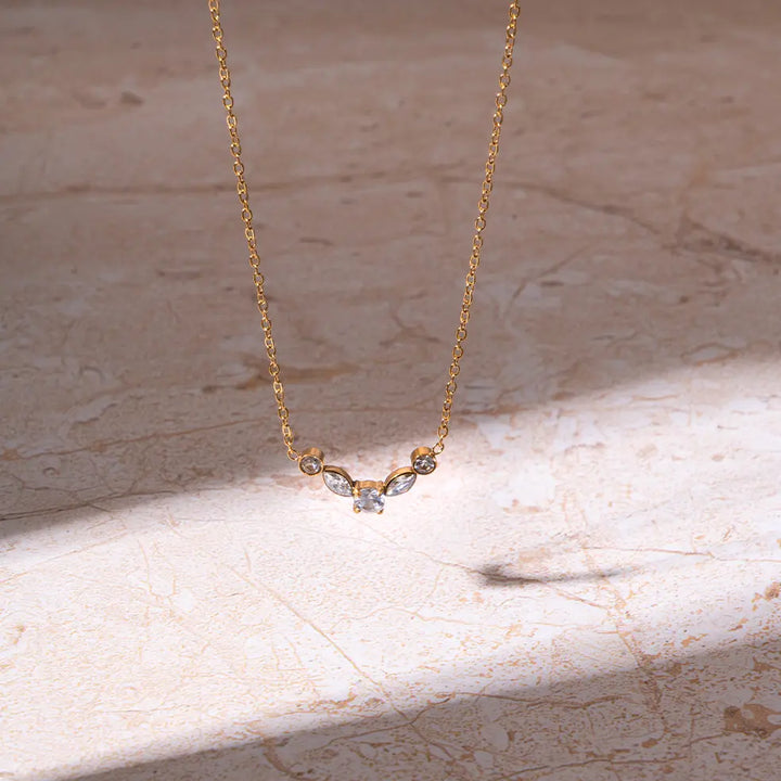 Golden White Loop Necklace | Salty