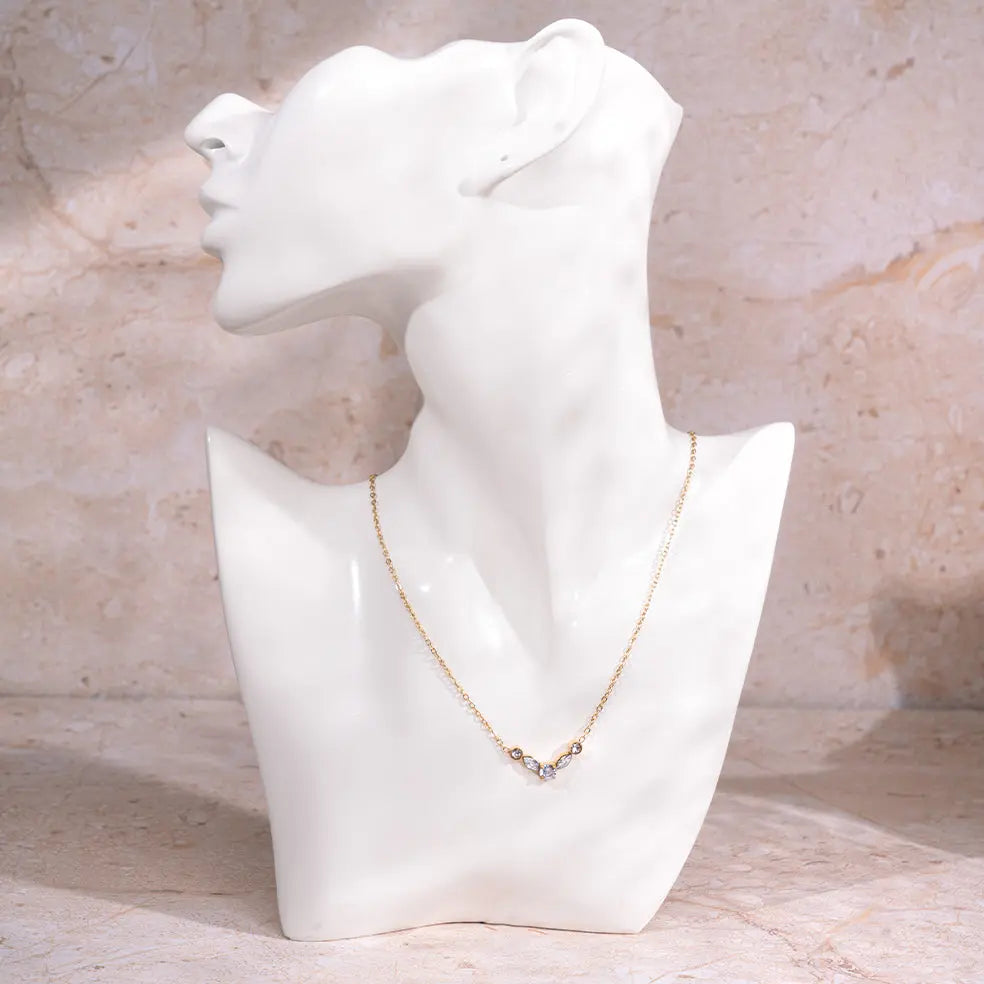 Golden White Loop Necklace | Salty