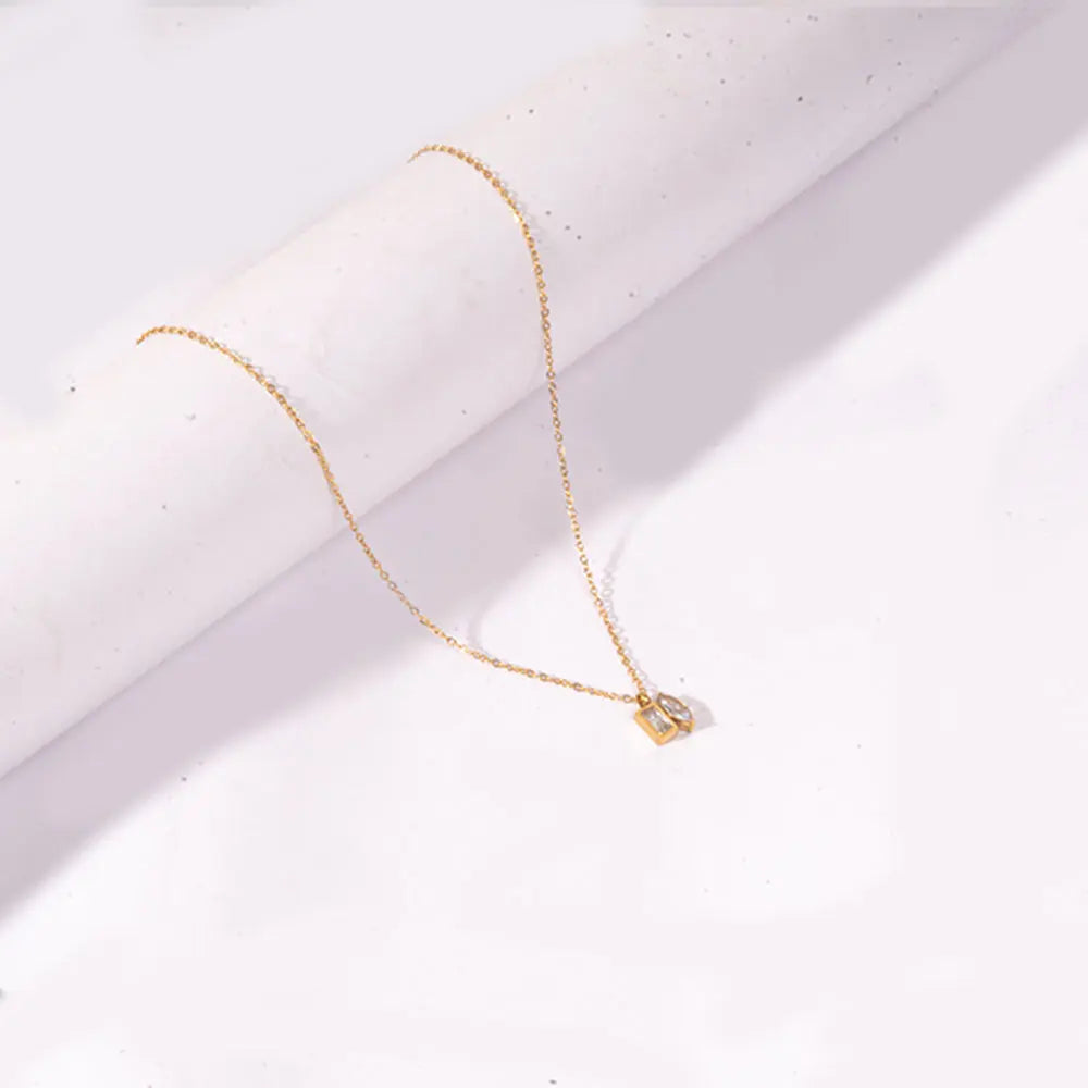 Golden White Stone Necklace | Salty