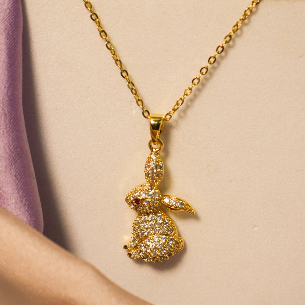 Golden Bunny Whimsy Necklace