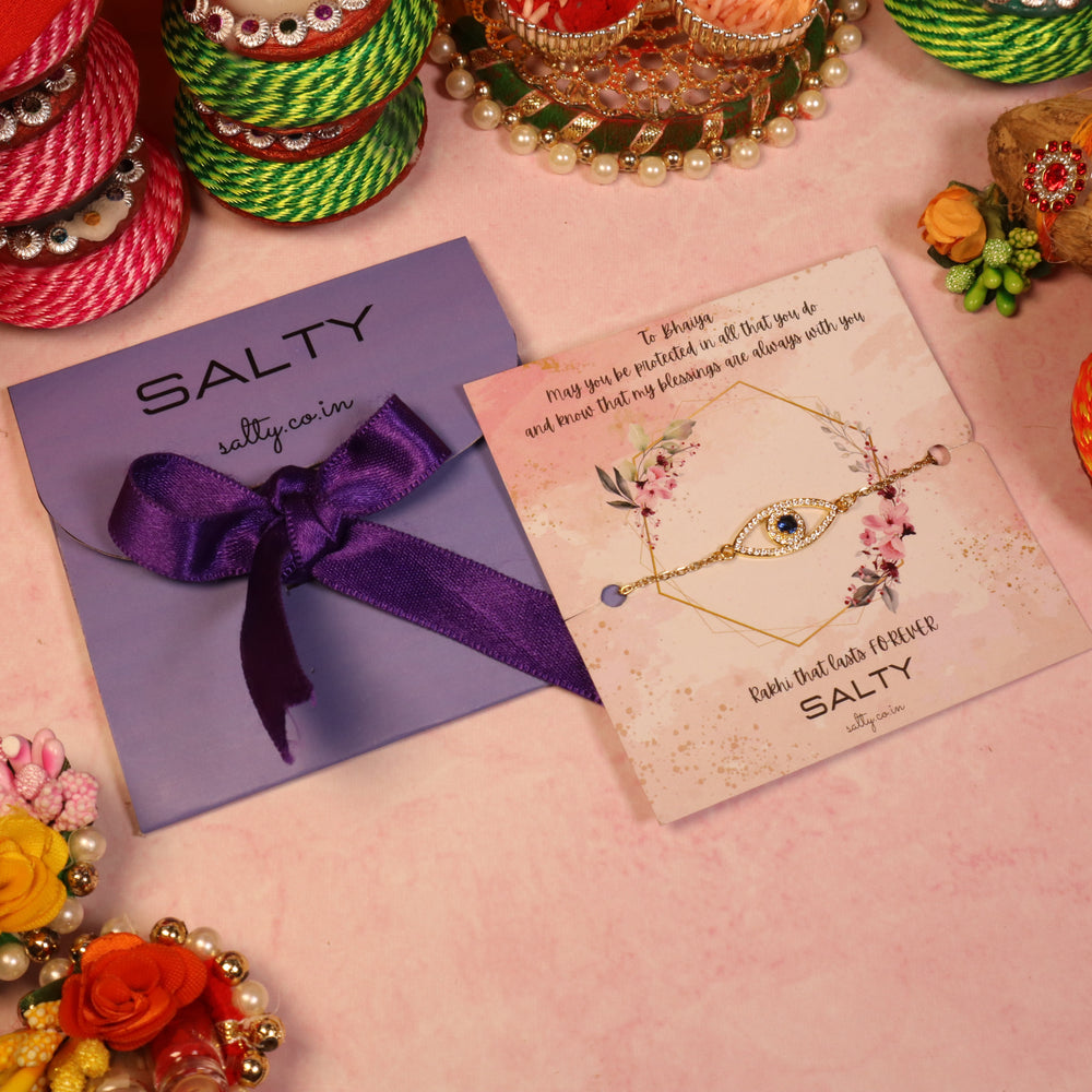 Golden Eye of Protection Rakhi Gift Box - Salty Accessories