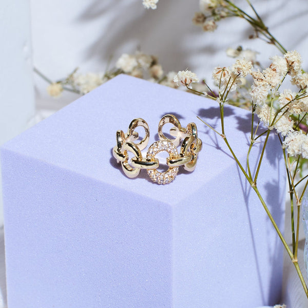 Golden Filigree Statement Ring
