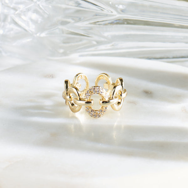 Golden Filigree Statement Ring
