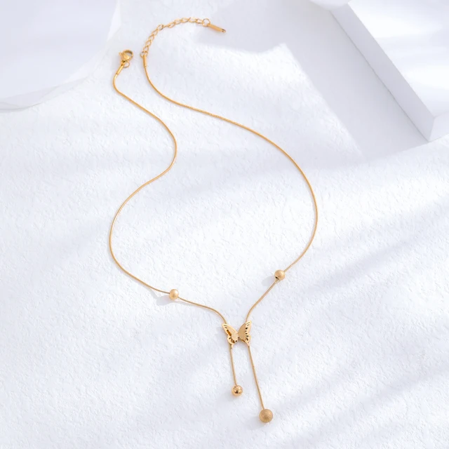 Golden Fly Lariat Necklace