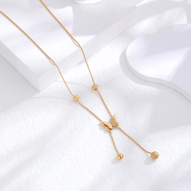 Golden Fly Lariat Necklace Salty