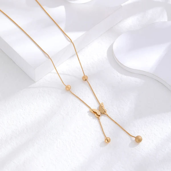 Golden Fly Lariat Necklace