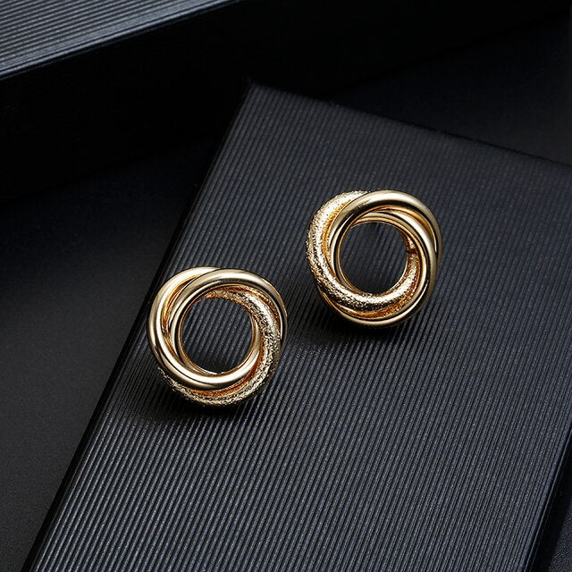 Golden Knotted Shimmer Earrings