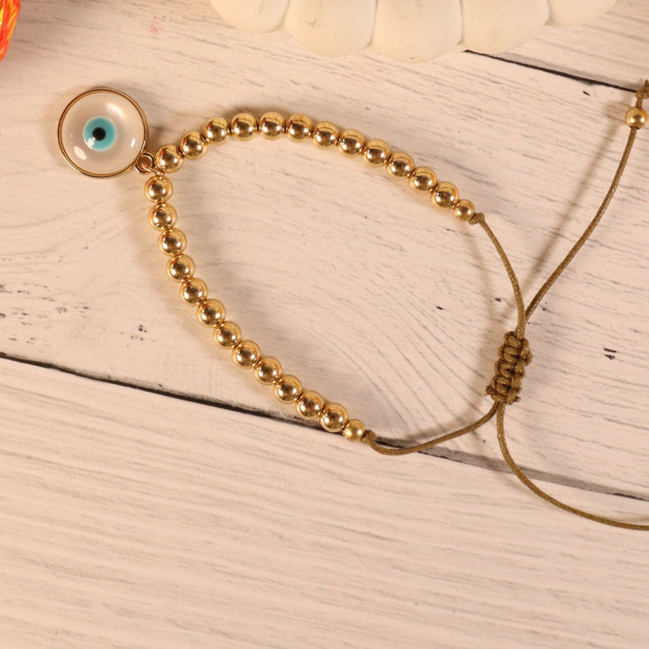 Golden Retro Evil Eye Bracelet