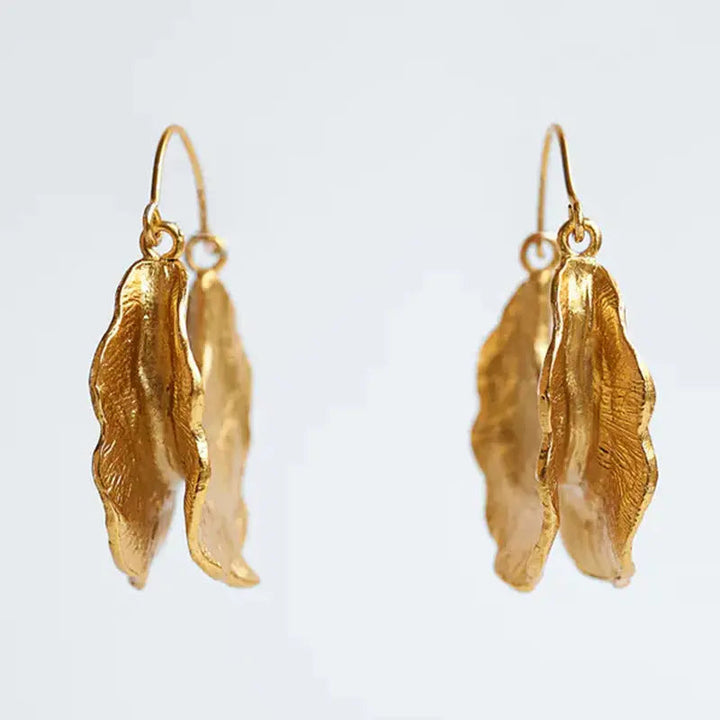 Gothic Punk Metal Irregular Gold Drop Hoop Earrings - Salty Accessories