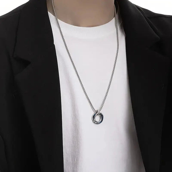 Greca Multi Ring Silver Chain