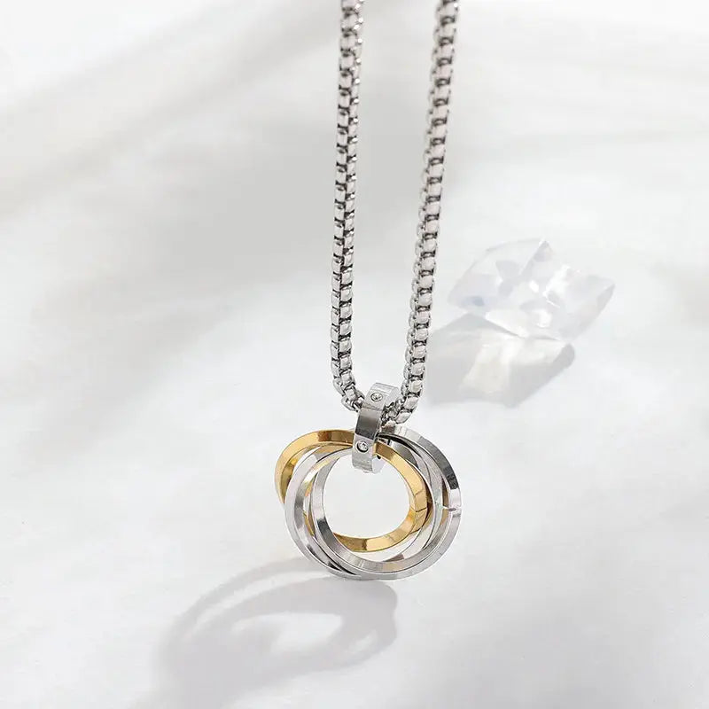 Greca Multi Ring Silver Chain