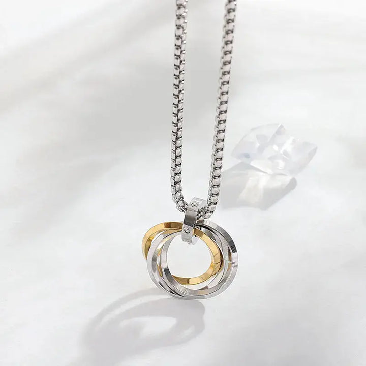 Greca Multi Ring Silver Chain