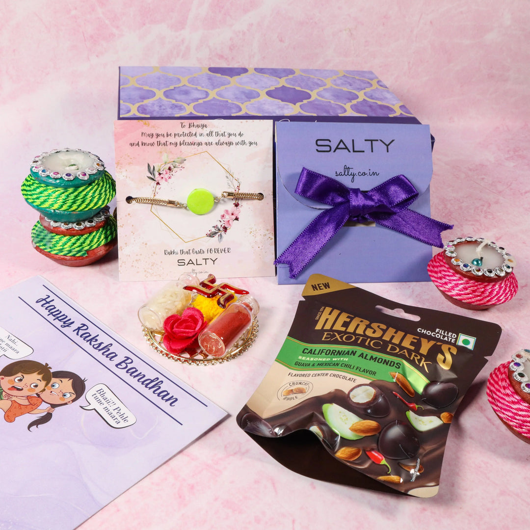 Green Traditional Rakhi Gift Box | Salty