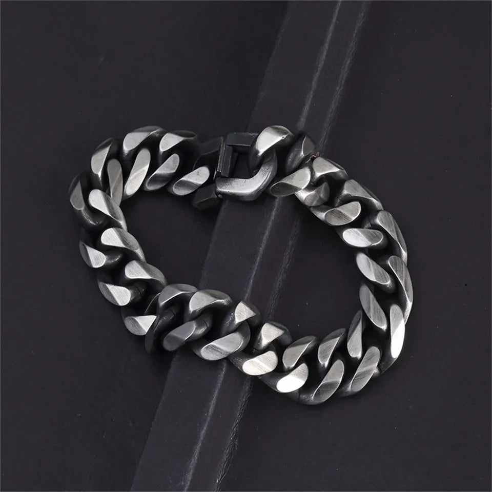 Hades Classic Silver Thick Bracelet