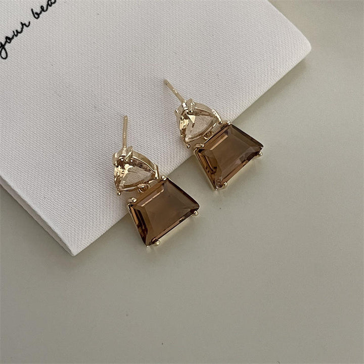 Afterglow Geometric Drop Earrings - Brown